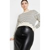 Women's Plus Size Stripe Lilia Sweater - cream | CITY CHIC - 4 of 4