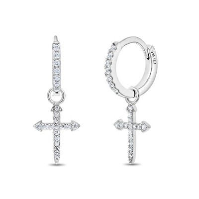 Cross on hot sale hoop earring