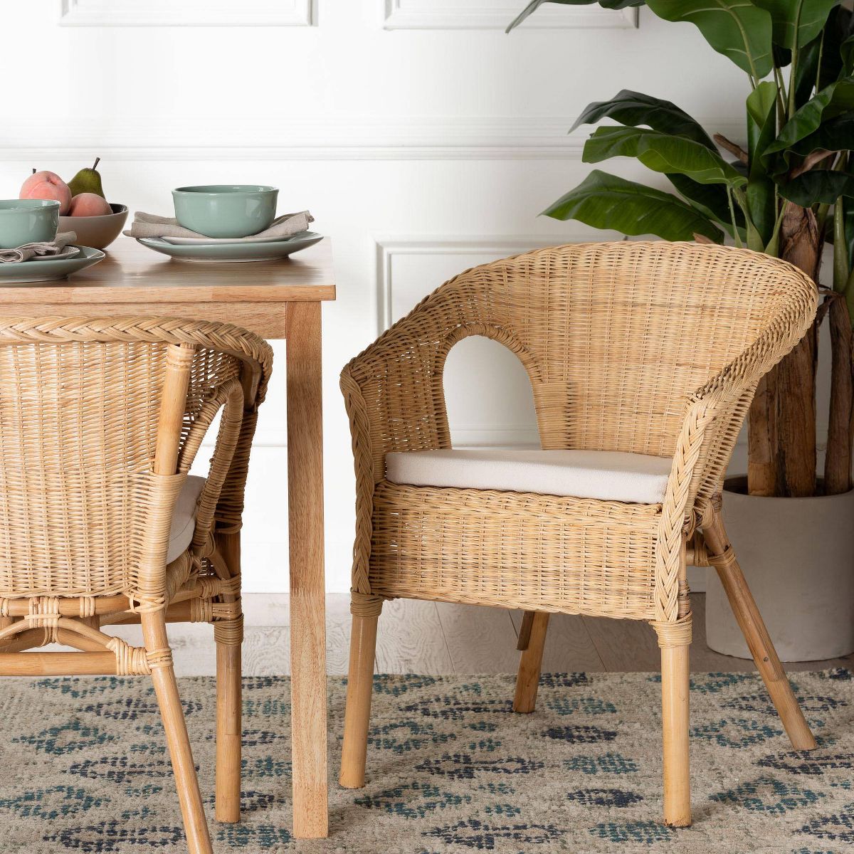 bali & pari Abbey Rattan Dining Chair Natural - thumbnail 3