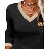 Imily Bela Womens Long Sleeve T Shirts Casual V Neck Color Block Tunic Tops Loose Basic Top - 2 of 4