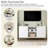 53"W TV Stand TV Console Sideboard Entertainment Center Media Console with Cabinet and Adjustable Shelf for TVs Up to 55", White/Gray-ModernLuxe - 3 of 4