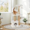 Costway 53” Tall Modern Cat Tree w/ Natural Wood Branches Scratching Posts Pet Furniture Kitty Playground - 2 of 4