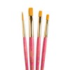 Princeton RealValue Brush Set, Gold Taklon Bristles, Short Handle Mixed Media Paintbrush, Pink, 4 Per Set, 3 Sets - 3 of 3