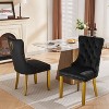 QingMoon Velvet Dining Chairs Set of 2, with Lion Head Pulls Ring and Golden Solid Wood Legs, Legs Nailhead, for Living Room,Apartment - 3 of 4