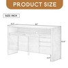 60" 3-Door Sideboard with 3 Drawers - Modern Solid Ash Veneer MDF Sideboard, Semi-Open Shelf & Center Semi - Leovsnove - 3 of 4