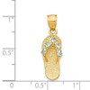 Black Bow Jewelry 14k Yellow Gold March Cubic Zirconia Birthstone Flip Flop Pendant - 3 of 4