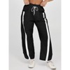 Imily Bela Women's Baggy Wide Leg Pants Casual Drawstring Elastic Waisted Contrast Color Workout Y2K Track Pants - 3 of 4