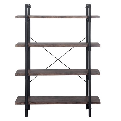 55.75" Oswald Industrial 4-Tier Shelf Dark Brown - Christopher Knight Home