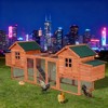 ORRD Portable Chicken Coop with Wheels & Nesting Box, Mobile Wooden Hen House with Outdoor Run for Backyard Poultry, Natural - 3 of 4