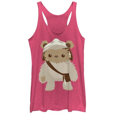 Women's Star Wars Cute Cartoon Ewok Racerback Tank Top : Target