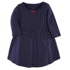 Hudson Baby Infant and Toddler Girl Cotton Long-Sleeve Dresses 2pk, Apple, 9-12 Months - 3 of 3