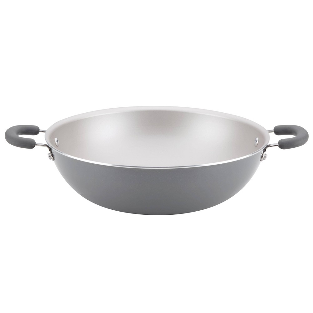 Rachael Ray Create Delicious 14.25 Aluminum Open Wok Gray