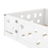 Okak Twin/Full Size Floor Bed Frame Solid Wood Bed with Safety Rails, Low Profile Design for Child Bedroom, Kids Playroom - 3 of 4