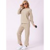cheibear Women's Fuzzy Flannel Long Sleeve Sweatsuits with Sweater Pants 2 Piece Pajama Sets - 3 of 4