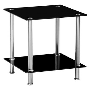 End Table Black/Chrome - Home Source, Silver Black