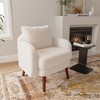 Lily, Thickened Upholstered Bouclé Lounge Chair,29.52" W x 27.16" D x 27.95" H,White - 3 of 4