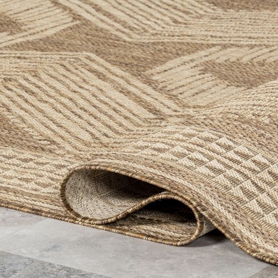 Ranya Modern Tribal 4' x 6' Light Brown Synthetic Area Rug