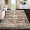 Vintage Persian Distressed Area Rug Washable Medallion Print Carpet - 2 of 4