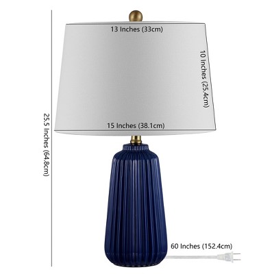 Sawyer Navy Blue 24" Modern Textured Ceramic Table Lamp