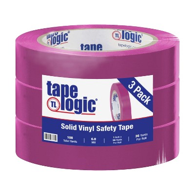 Tape Logic Solid Vinyl Safety Tape 6.0 Mil 1" x 36 yds Purple 3/Case T91363PKP
