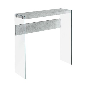 GlasFlength Console Tables,Sleek Rectangular Console Table,Transparent Sides and Shelving,Gray,44"*15.75"*32" - 1 of 4