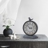 Aoibox Vintage Table Clock with Bird, Retro Mantel Clock for Living Room, Shelf, Desk, Fireplace Decor in Gray, Silent Quartz Movement - 2 of 4