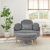 Accent Chair Modern Corduroy Upholstery with Storage Compartment and Adjustable Headrest for Living Room 43" Gray-3irtyhousy - 3 of 4