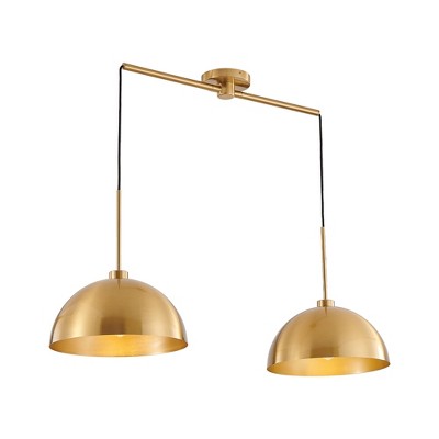 XINGHANZHENXUAN Black Industrial Modern Copper Color Double Pendant Light, Ceiling Hanging Lamp for Dining Room, Kitchen, Living Room(No Bulbs)
