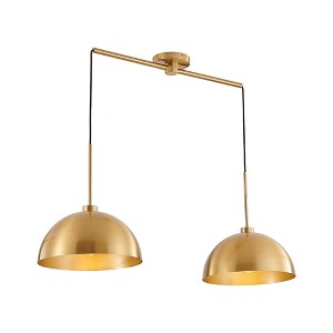 XINGHANZHENXUAN Black Industrial Modern Copper Color Double Pendant Light, Ceiling Hanging Lamp for Dining Room, Kitchen, Living Room(No Bulbs) - 1 of 4