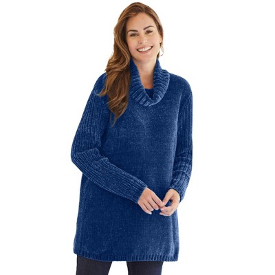 Woman Within Plus Size Chenille Cowlneck