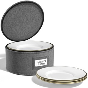 Sorbus China Storage Containers – Dinnerware Organizer for Salad Plates with Lid (Holds Service for 12) with Felt Protectors – 8.5 x 5.5 - 1 of 4