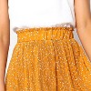 Women's Polka Dot Maxi Skirt - High Waist Pleated Midi Swing Skirt with Pockets for Beach & Cruise Mustard Yellow - 3 of 4