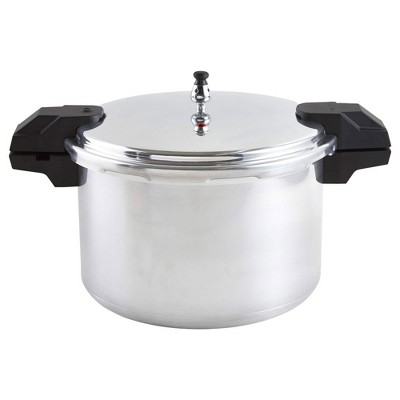 Mirro 16-Quart Polished Heavy Gauge Aluminum Dishwasher Safe Pressure Cooker and Canner Cookware with Locking Handle, Holds 7-Quart Jars, Silver
