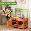 Kids Wooden Mud Kitchen, Outdoor Play Kitchen Playset with Cookware Accessories, Faucet and Sink - 2 of 4