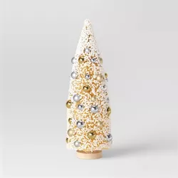 20" Large Decorated Flocked Ornament Bottlebrush Sisal Tree White - Threshold™