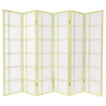 6 ft. Tall Double Cross Shoji Screen 6 Panels - Oriental Furniture