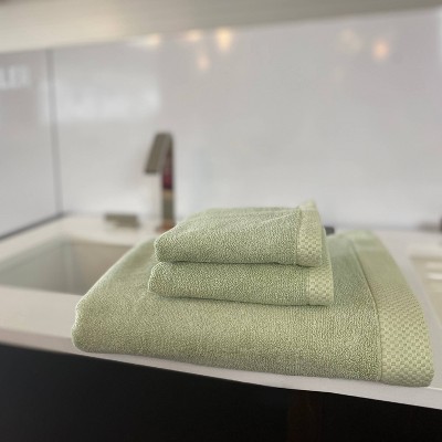 3pc Viscose from Bamboo Luxury Bath Towel Set Sage - BedVoyage