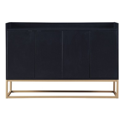 NicBex 47.2 Inch 4-Door Modern Storage Cabinet with Gold Metal Legs for Living Room,Kitchen and Entryway