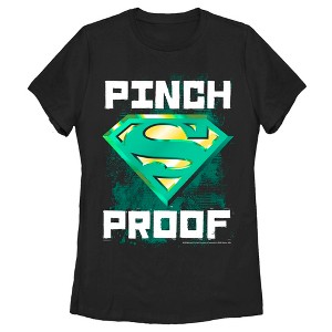 Women's Superman St. Patrick's Day Pinch Proof Logo T-Shirt - 1 of 4