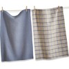 tagltd Set of 4 Canyon Woven Denim Blue Cotton   Kitchen Dishtowels Assorted Prints and Plaids 26L x 18W in. - 2 of 4