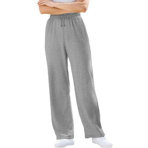 Woman Within Women's Plus Size Tall Sport Knit Straight Leg Pant - 1 of 4