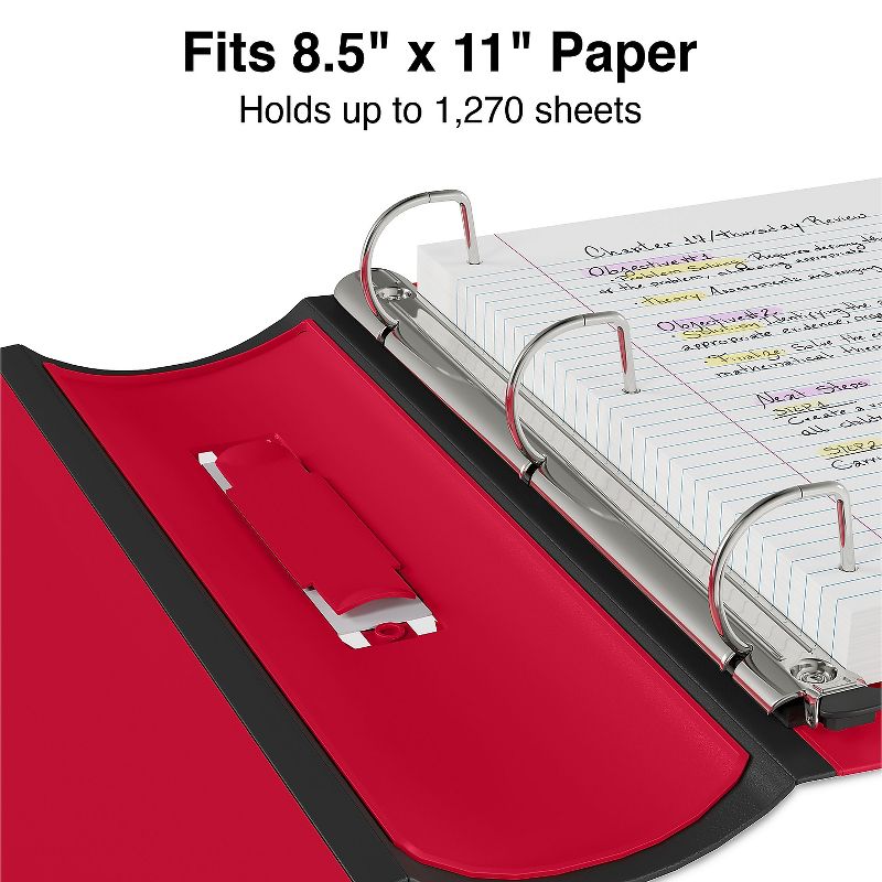 Staples Better 5-inch 3 Ring View Binder Red 1618004, 4 of 9
