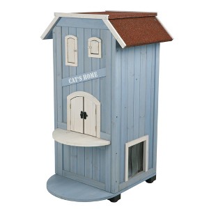 TRIXIE, natura 3-Story Weatherproof Small Outdoor Cat House with 2