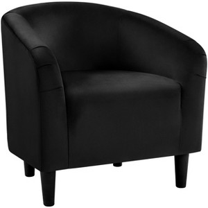 GustoWave Velvet Accent Chair, Luxurious Barrel Armchair with Soft padded Seat, Comfortable Modern Furniture for Living Room, Bedroom, Office - 1 of 4