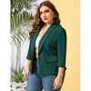Women's Plus Size Blazer  Shawl Collar Elegant Notch Lapel Business Casual Tunic Office Suit Jacket with Pockets - 3 of 4