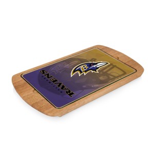 NFL Baltimore Ravens Parawood Billboard Glass Top Serving Tray - 1 of 3