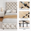 Full to King Upholstered Bed Frame with 4 Storage Drawers, Adjustable Headboard, Button Tufted Platform Bed, No Box Spring Needed - 4 of 4