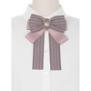 Elerevyo Women Ribbon Brooch Pin Striped Long Tail Bow Ties - 4 of 4