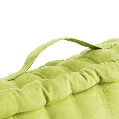 Light Green Velvet Tufted Square Floor Pillow