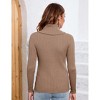 Womens Ribbed Knit Pullover Sweater with Turtle Neck and Long Sleeve Design - 2 of 4